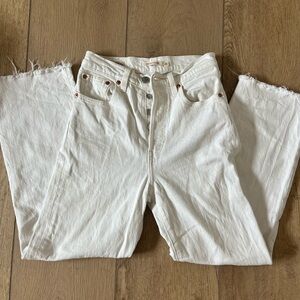 Women's Ribcage Straight White Jeans